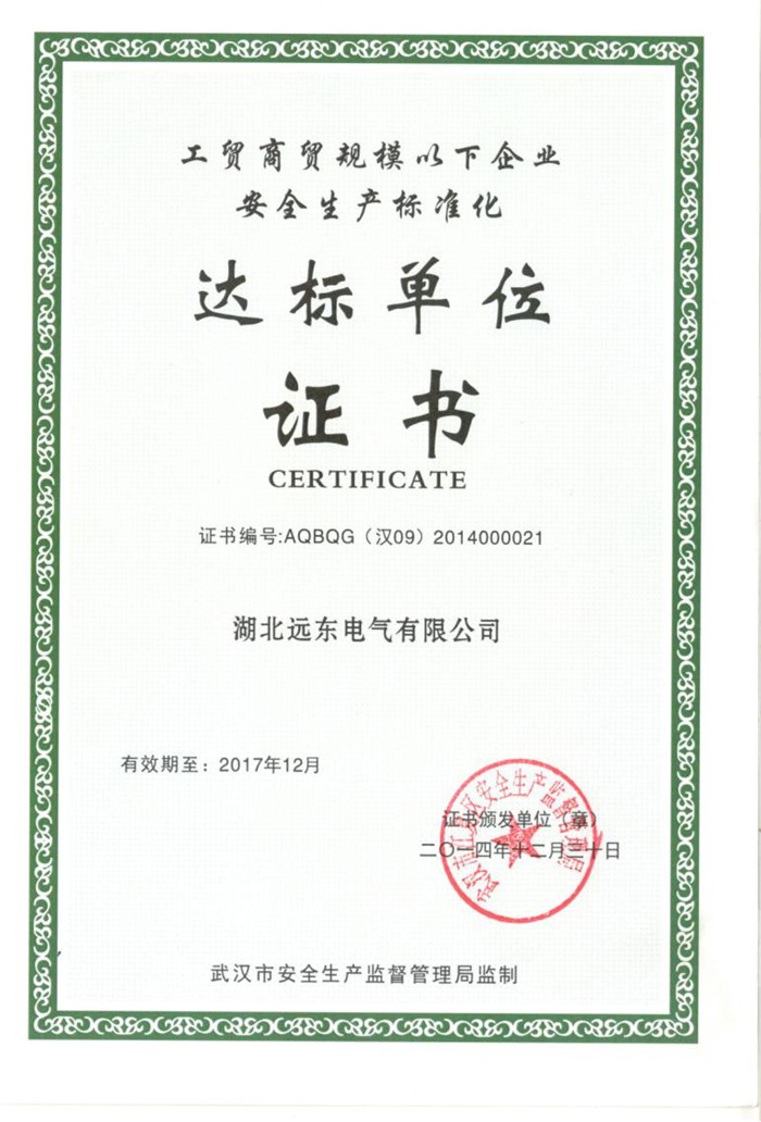 安全生產(chǎn)標準化達標單位
